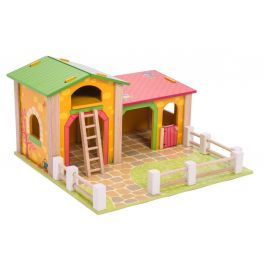 Le Toy Van - Garage Rouge de Dino - Ensemble de jeu en bois